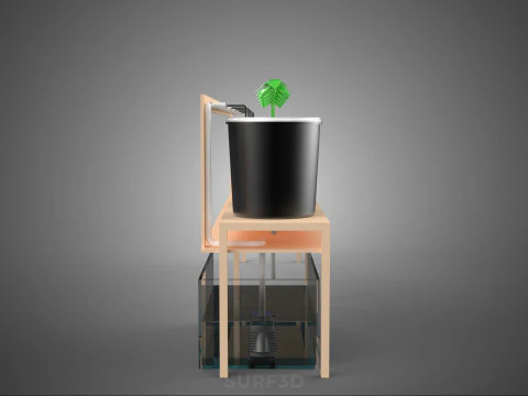 CRESCIMENTO HIDROP&Ocirc;NICO PLANTAS AGRICULTURA BALDE HOLAND&Ecirc;S SISTEMA BATO JARDIM Modelo 3D