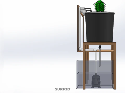 CRESCIMENTO HIDROP&Ocirc;NICO PLANTAS AGRICULTURA BALDE HOLAND&Ecirc;S SISTEMA BATO JARDIM Modelo 3D