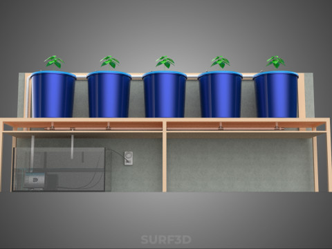 自动定时器营养水培植物桶 DUTCH BATO 系统 3D 模型