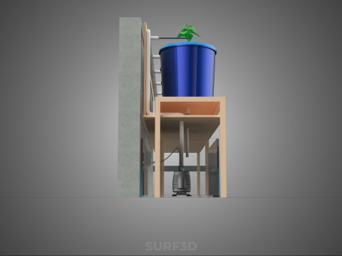 自动定时器营养水培植物桶 DUTCH BATO 系统 3D 模型
