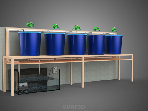 自动定时器营养水培植物桶 DUTCH BATO 系统 3D 模型