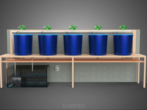 HYDROPONIC DRIP IRRIGATION DUTCH BUCKET MODULE TIMER CONTROL SET 3D Model