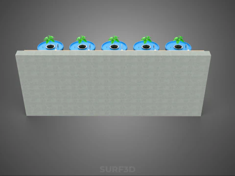 5 POT HYDROPONIC BATO BUCKET GROW RACK PLANT BENCH FEED STATION 3D Model