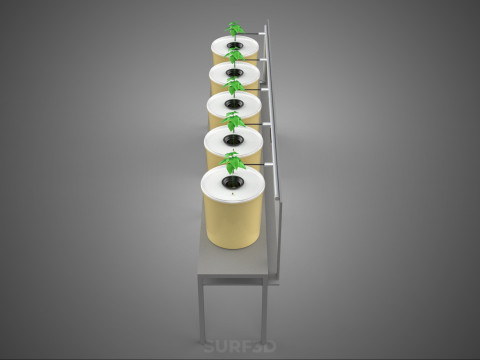 荷兰桶系统 5 罐循环水培装置 3D 模型