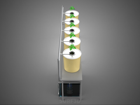 荷兰桶系统 5 罐循环水培装置 3D 模型