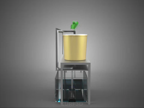 DUTCH BUCKET SYSTEM 5 POT RECIRCULATING HYDROPONICS SETUP PLANT 3D Model