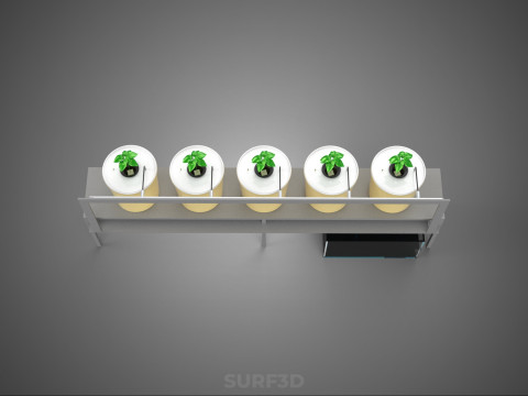 荷兰桶系统 5 罐循环水培装置 3D 模型