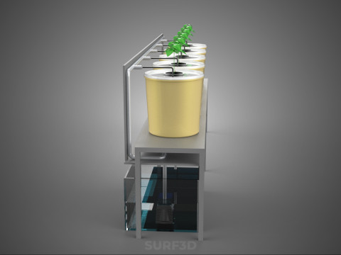 荷兰桶系统 5 罐循环水培装置 3D 模型