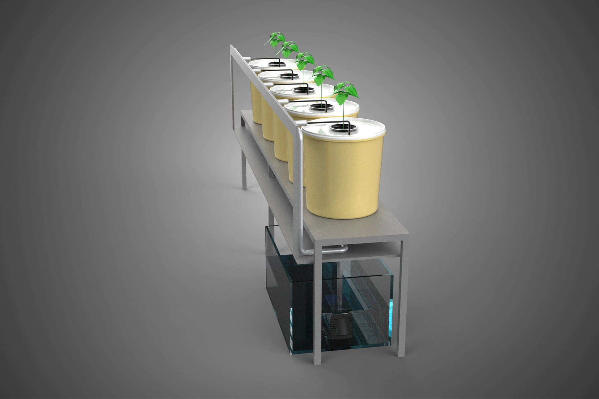ARRAY BATO DUTCH BUCKET SYSTEM PLANT AEROPONIC HYDROPONIC POT 3D Model .c4d .max .obj .3ds .fbx .stl .blend 