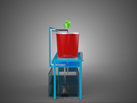 物联网智能控制荷兰桶水培系统设置花盆 3D 模型