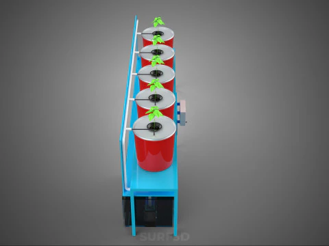IOT AUTO RECIRCULATING DUTCH BUCKET HYDROPONIC AEROPONIC SYSTEM 3D Model