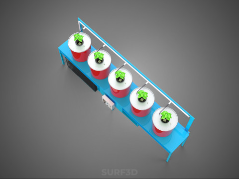 IOT 자동 재순환 더치 버킷 수경재배 시스템 3D 모델