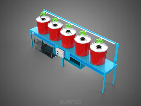 IOT AUTO RECIRCULATING DUTCH BUCKET HYDROPONIC AEROPONIC SYSTEM 3D Model