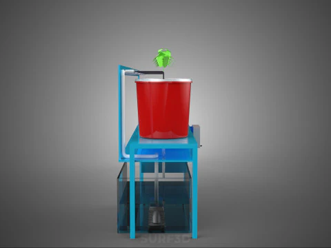 IOT AUTO RECIRCULATING DUTCH BUCKET HYDROPONIC AEROPONIC SYSTEM 3D Model