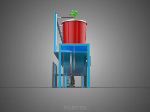 IOT AUTO RECIRCULATING DUTCH BUCKET HYDROPONIC AEROPONIC SYSTEM 3D Model