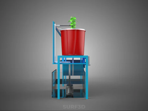 IOT AUTO RECIRCULATING DUTCH BUCKET HYDROPONIC AEROPONIC SYSTEM 3D Model