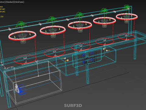 IOT AUTO RECIRCULATING DUTCH BUCKET HYDROPONIC AEROPONIC SYSTEM 3D Model