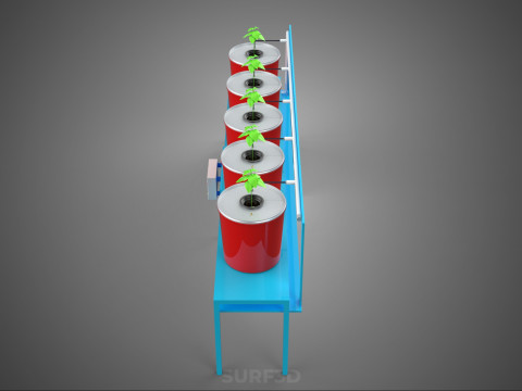 物联网控制水培水营养输送荷兰桶 3D 模型