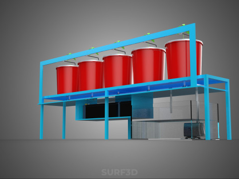 物联网控制水培水营养输送荷兰桶 3D 模型
