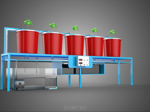 物联网控制水培水营养输送荷兰桶 3D 模型