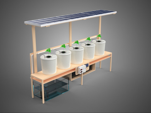 IOT ZONNEPANEEL HYDROPONIC AEROPONIC PLANT NEDERLANDS EMMERSYSTEEM 3D Model