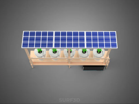 IOT SOLAR PANEL HYDROPONIC AEROPONIC PLANT DUTCH BUCKET SYSTEM 3D Model
