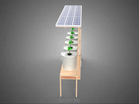 IOT СОНЯЧНІ ПАНЕЛІ ГІДРОПОНІЧНА АЕРОПОННА УСТАНОВКА ГОЛЛАНДСЬКА КОВШОВА СИСТЕМА 3D Модель