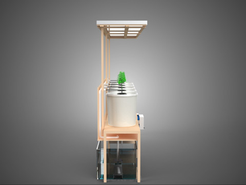 IOT СОНЯЧНІ ПАНЕЛІ ГІДРОПОНІЧНА АЕРОПОННА УСТАНОВКА ГОЛЛАНДСЬКА КОВШОВА СИСТЕМА 3D Модель