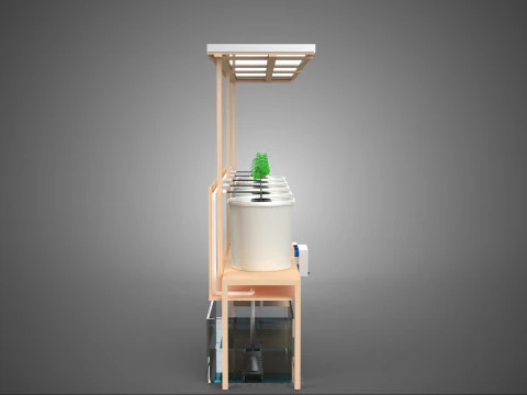 IOT SOLAR PANEL HYDROPONIC AEROPONIC PLANT DUTCH BUCKET SYSTEM 3D Model
