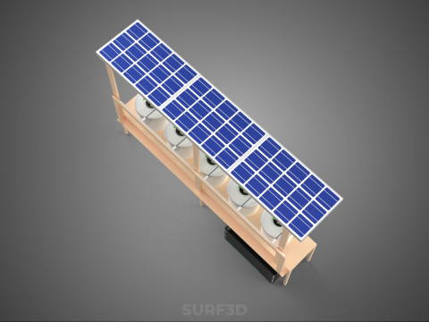 IOT СОНЯЧНІ ПАНЕЛІ ГІДРОПОНІЧНА АЕРОПОННА УСТАНОВКА ГОЛЛАНДСЬКА КОВШОВА СИСТЕМА 3D Модель