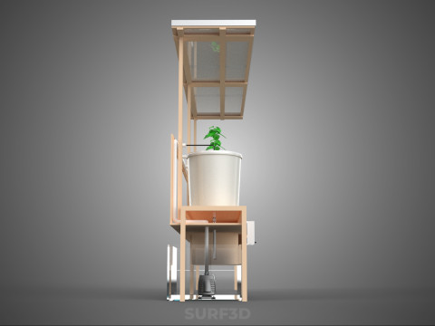 IOT СОНЯЧНІ ПАНЕЛІ ГІДРОПОНІЧНА АЕРОПОННА УСТАНОВКА ГОЛЛАНДСЬКА КОВШОВА СИСТЕМА 3D Модель