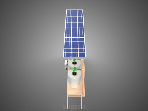 IOT СОНЯЧНІ ПАНЕЛІ ГІДРОПОНІЧНА АЕРОПОННА УСТАНОВКА ГОЛЛАНДСЬКА КОВШОВА СИСТЕМА 3D Модель