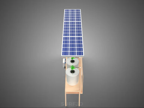 IOT SOLAR PANEL HYDROPONIC AEROPONIC PLANT DUTCH BUCKET SYSTEM 3D Model