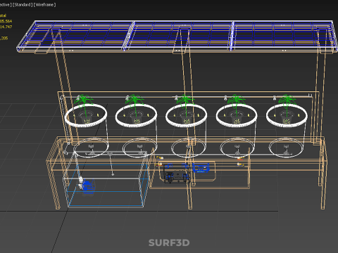 IOT СОНЯЧНІ ПАНЕЛІ ГІДРОПОНІЧНА АЕРОПОННА УСТАНОВКА ГОЛЛАНДСЬКА КОВШОВА СИСТЕМА 3D Модель