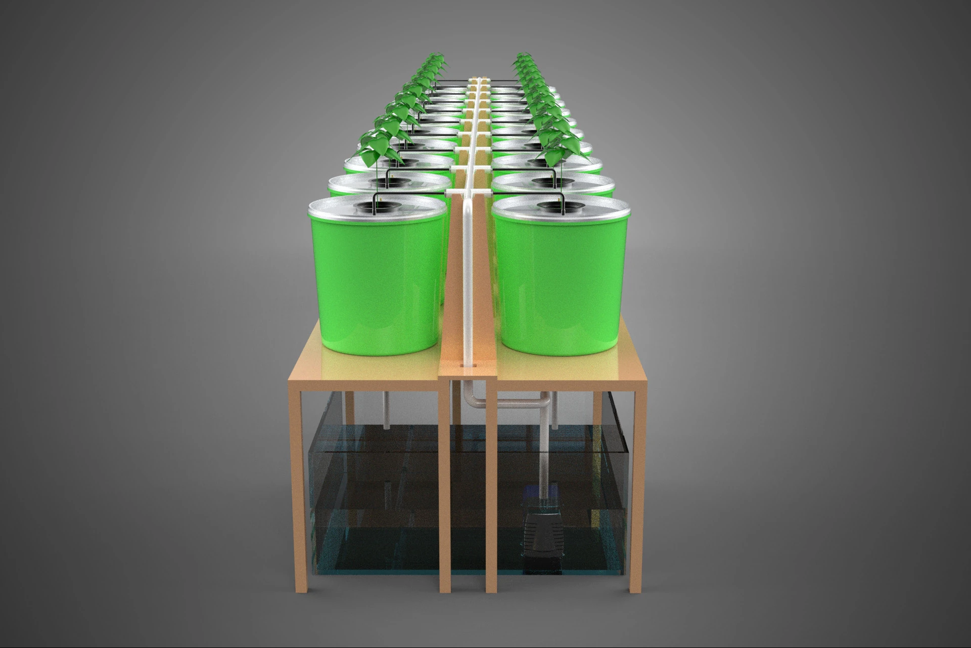 ARRAY BATO DUTCH BUCKET SYSTEM PLANT AEROPONICS HYDROPONICS POTS 3D Model .c4d .max .obj .3ds .fbx .stl .blend 