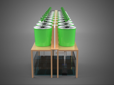 ARRAY BATO HOLANDÊS SISTEMA DE BALDE PLANTA AEROPONICA POTES DE HIDROPONIA Modelo 3D