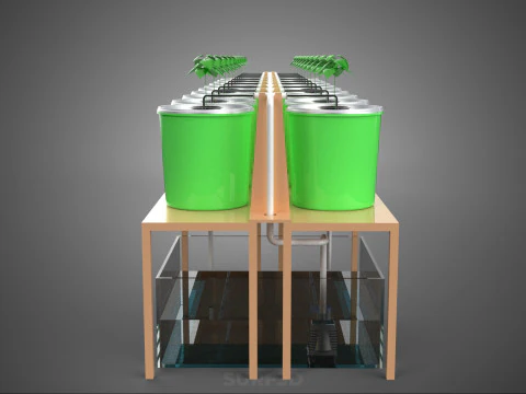 DIY DUTCH BUCKET HYDROPONIC SYSTEM SETUP GREENHOUSE BATO GARDEN 3D Model