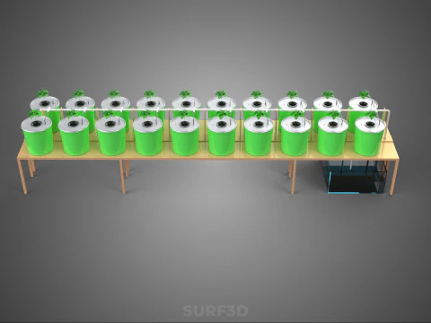 DIY DUTCH BUCKET HYDROPONIC SYSTEM SETUP GREENHOUSE BATO GARDEN 3D Model