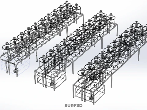 BATO DUTCH BUCKET HYDROPONIC SYSTEM POT FARM ARRANGEMENT STATION 3D Model