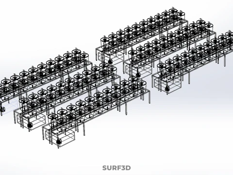 LARGE SCALE DUTCH BUCKET HYDROPONIC SYSTEM INDUSTRIAL FARM PLANT 3D Model