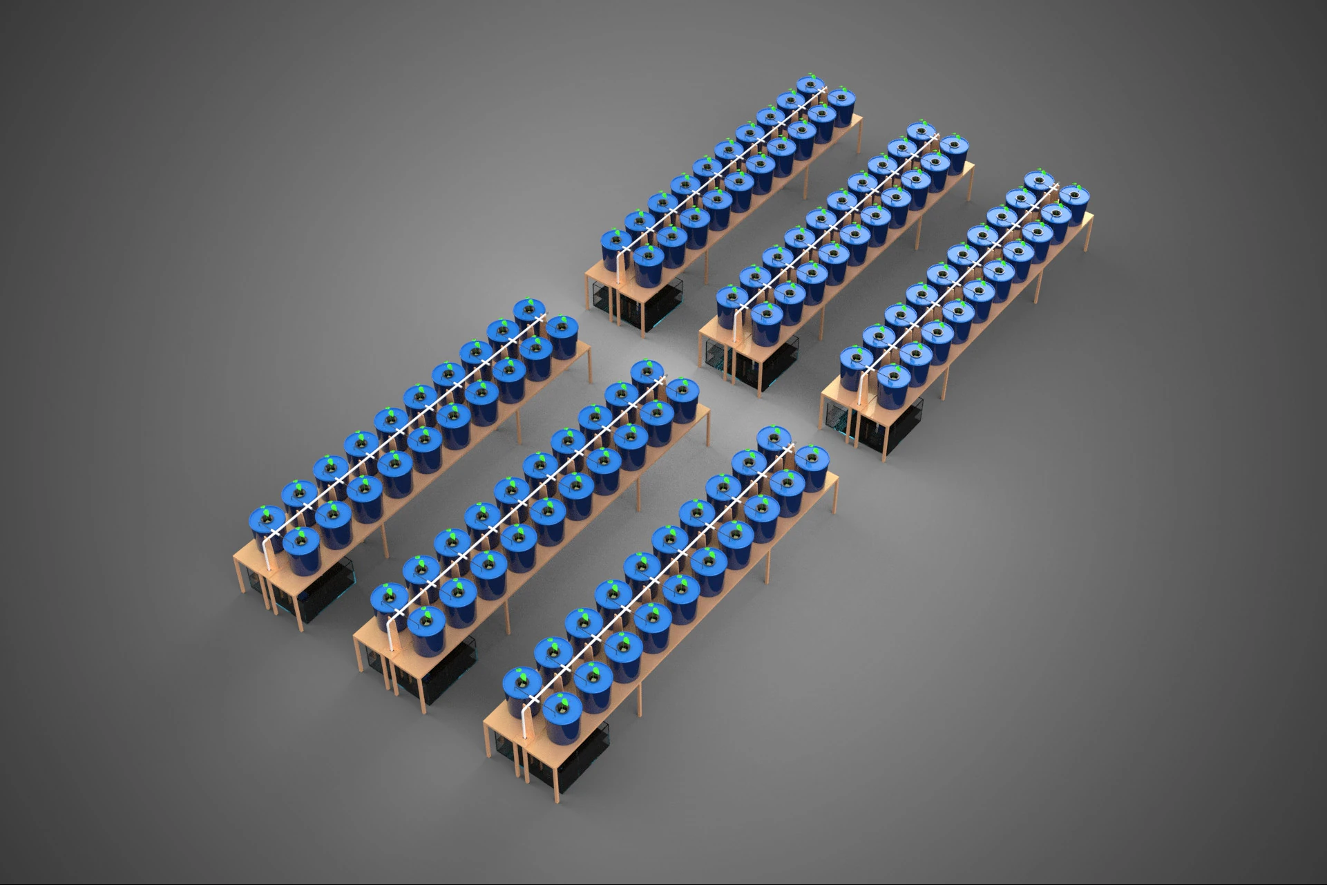 DUTCH BUCKET BARREL HYDROPONIC SYSTEM FARM PLANT CROP AEROPONIC 3D Model .c4d .max .obj .3ds .fbx .stl .blend 