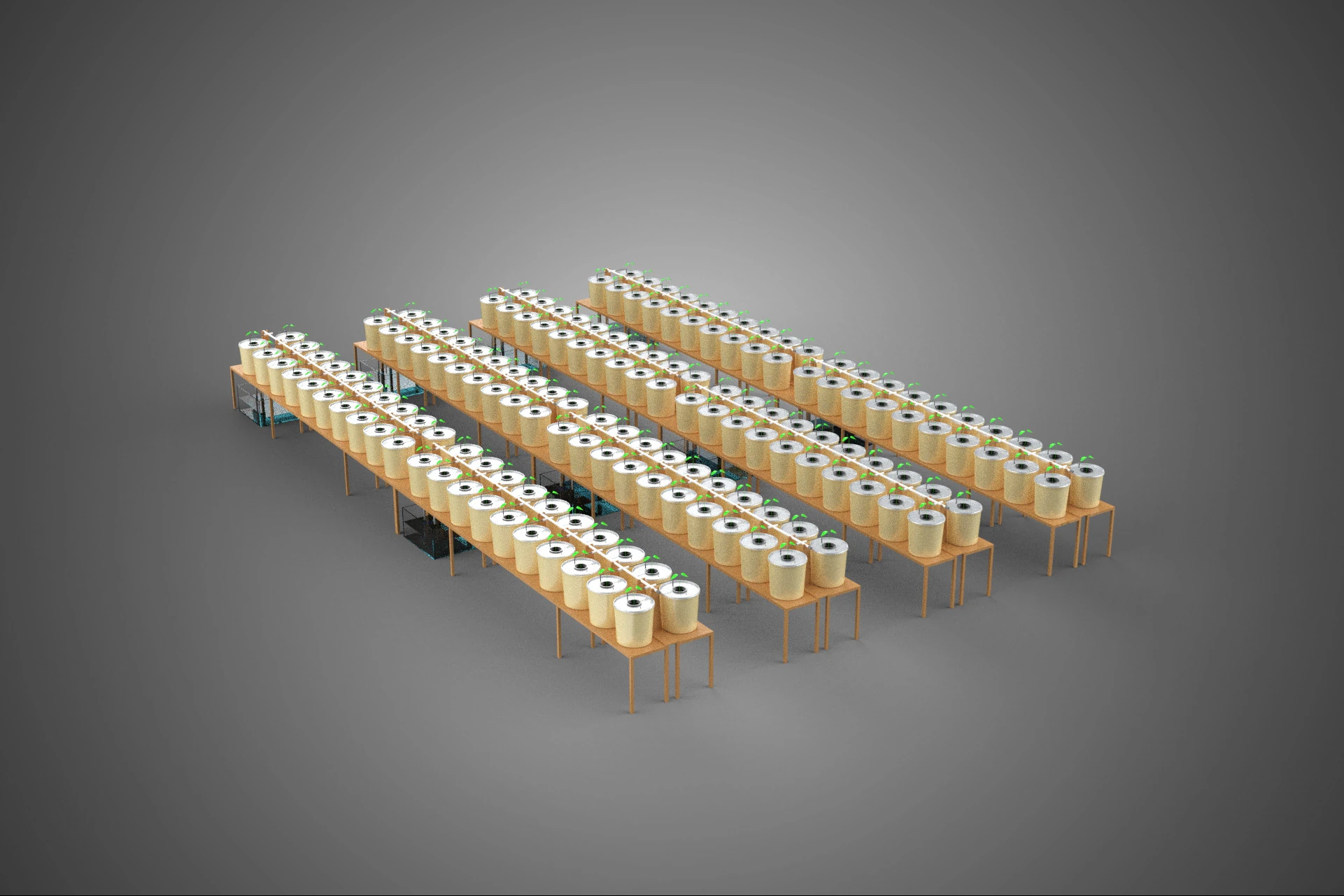 TECHNICAL DIAGRAM MODULAR DUTCH BUCKET INDOOR HYDROPONIC SYSTEM 3D Model .c4d .max .obj .3ds .fbx .stl .blend 