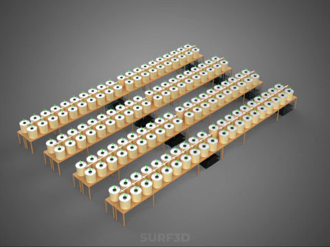 TECHNICAL DIAGRAM MODULAR DUTCH BUCKET INDOOR HYDROPONIC SYSTEM 3D Model