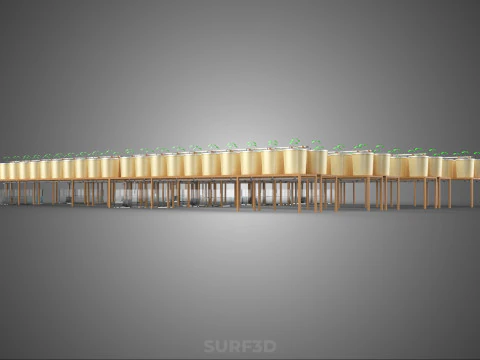 TECHNICAL DIAGRAM MODULAR DUTCH BUCKET INDOOR HYDROPONIC SYSTEM 3D Model