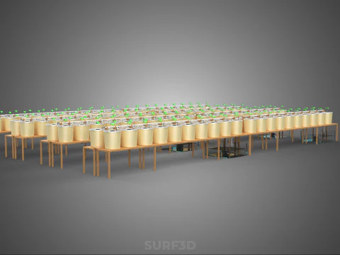 TECHNICAL DIAGRAM MODULAR DUTCH BUCKET INDOOR HYDROPONIC SYSTEM 3D Model