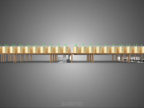 TECHNICAL DIAGRAM MODULAR DUTCH BUCKET INDOOR HYDROPONIC SYSTEM 3D Model