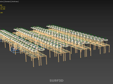 TECHNICAL DIAGRAM MODULAR DUTCH BUCKET INDOOR HYDROPONIC SYSTEM 3D Model
