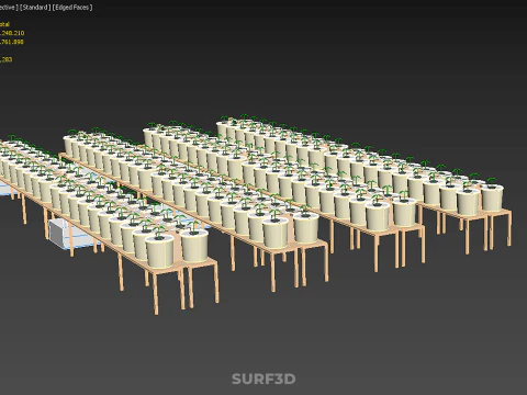 TECHNICAL DIAGRAM MODULAR DUTCH BUCKET INDOOR HYDROPONIC SYSTEM 3D Model