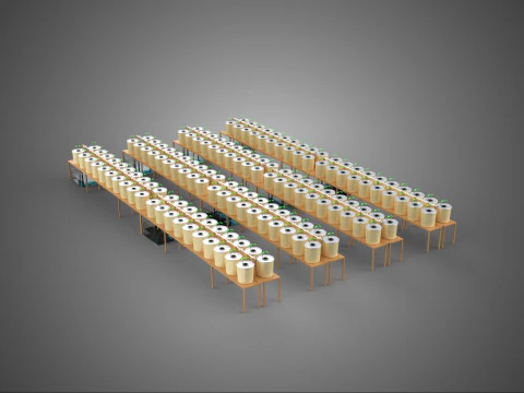 ILLUSTRATION VISUALIZATION DUTCH BUCKET HYDROPONIC SYSTEM TRAY 3D Model