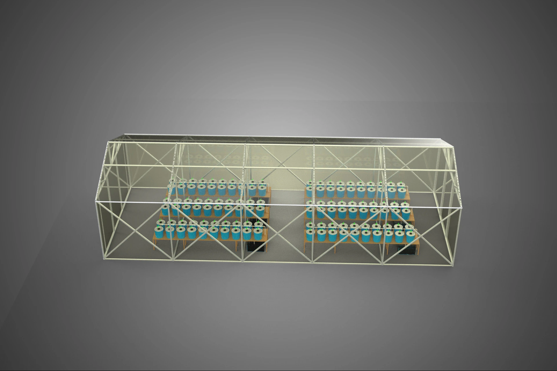 CEA CONTROLLED ENVIRONMENT AGRICULTURE DUTCH BUCKET SYSTEM DBS 3D Model .c4d .max .obj .3ds .fbx .stl .blend